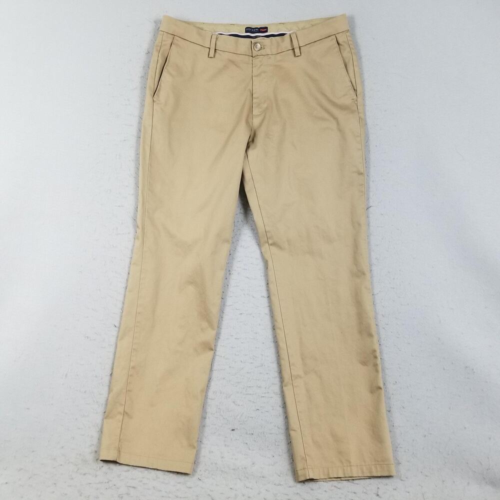 Dockers Pants Mens 38x30 Khaki Flat Front Straight Flex Comfort Chino Stretch